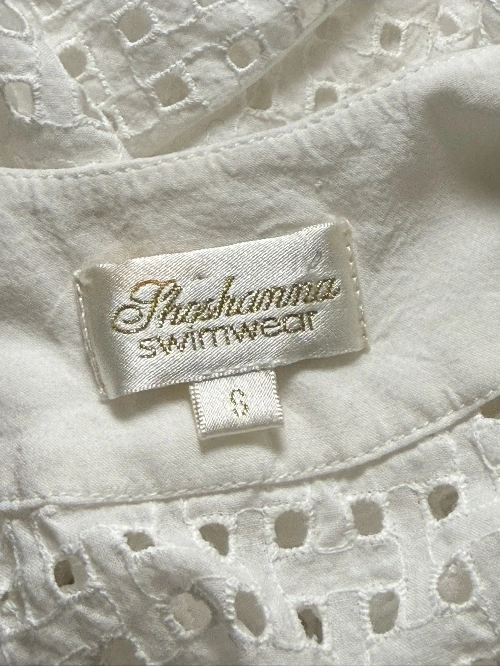 Shoshanna Swim White Eyelet V-Neck Dress Beach Cover Up tunic dress Size Small - Picture 6 of 6